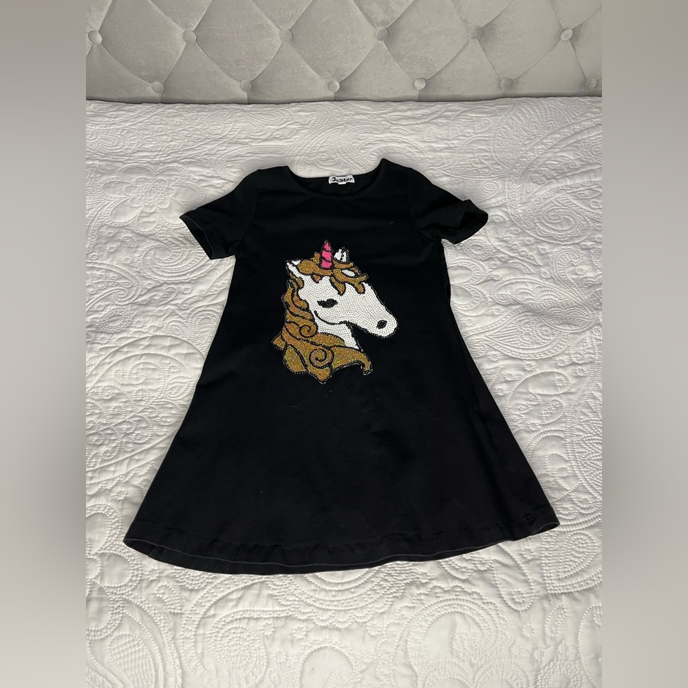 Jxstar Black Kids Unicorn Dress
